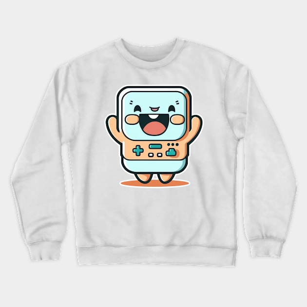 Cute happy kawaii arcade game avatar Crewneck Sweatshirt by Quixar